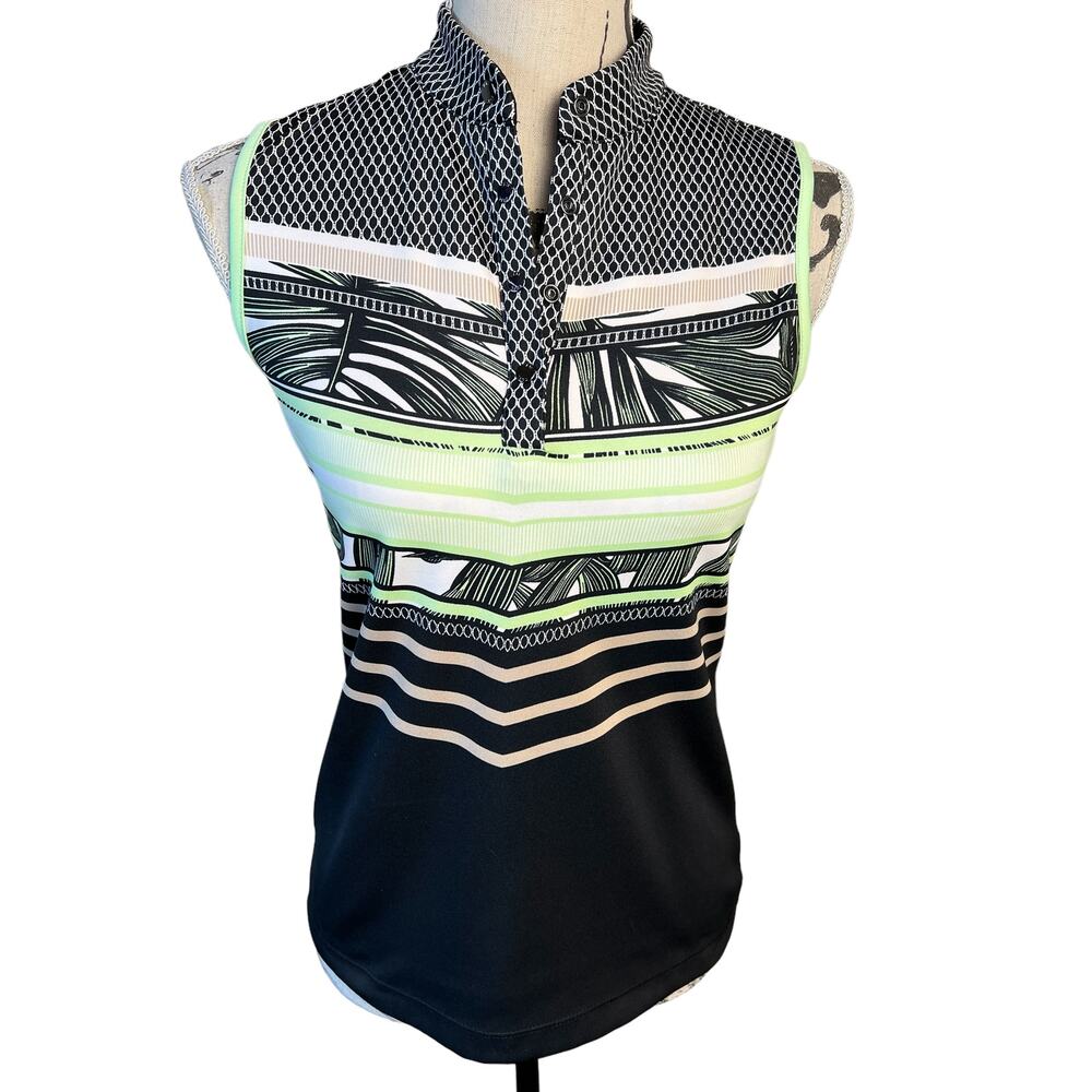 Tail Women's Striped Golf Activewear Top Sleeveless XS Tennis Athletic